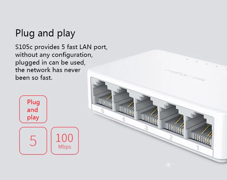 5 Порты высокое Скорость мини сетевой коммутатор gigabit RJ45 мини Fast Ethernet сетевой коммутатор концентратор 10/100 Мбит/с