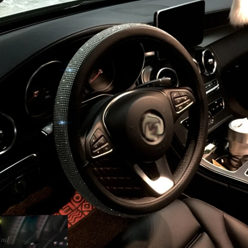 Шикарные украшения стразы искусственная кожа со стразами чехлы на руль