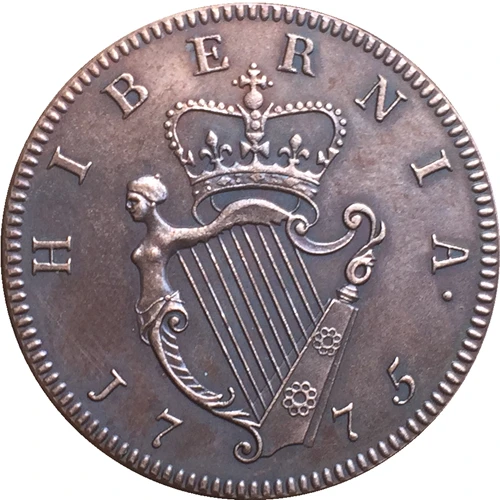 Ирландия Джордж III 1/2 Пенни 1775 монет копия|coin pusher|coin bezelshipping procedure |