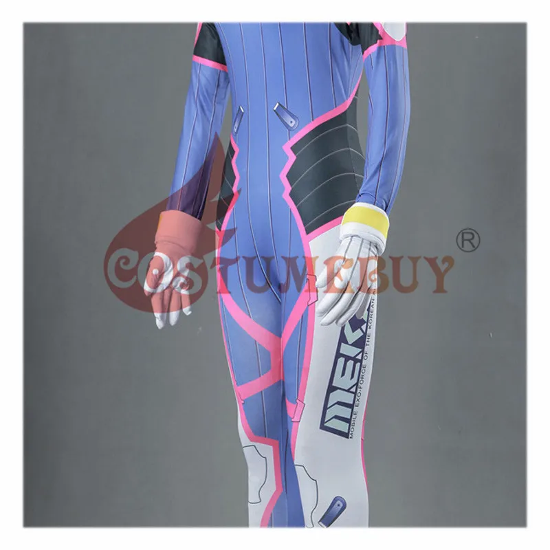 CostumeBuy игра Overwatch Dva Косплей Костюм Перчатки женские D. Va лайкра 3D печать спандекс тело Хэллоуин вечерние Zentai