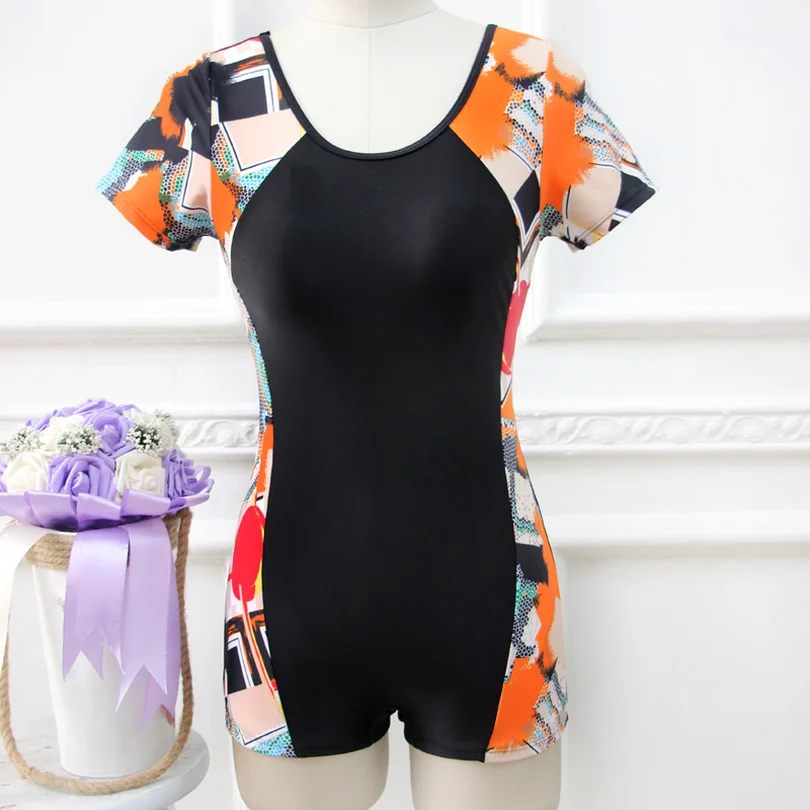 XL 6XL женский цельный купальный костюм с коротким рукавом накидка пляжная живот