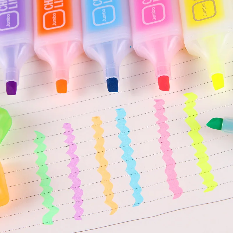 Маркер флуоресцентный 6 цветов для рисования|highlighter pen|fluorescent highlighterfluorescent pen |