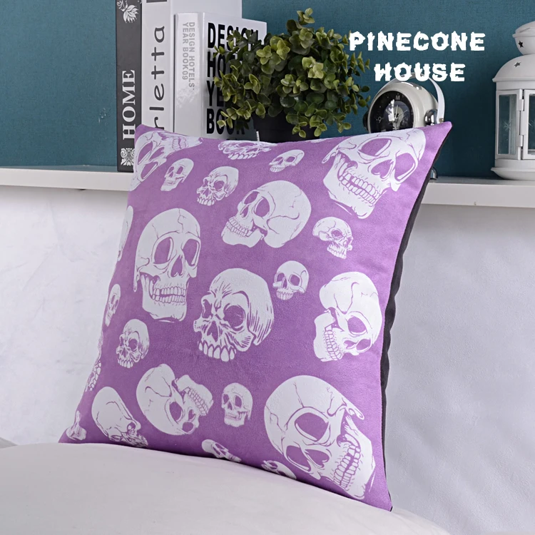 Фиолетовый Череп бархат наволочки мягкий Домашний Декор Наволочка | Дом и сад