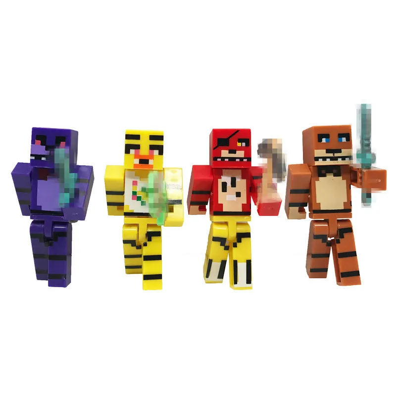 FNAF фигурки аниме Five Nights At Freddy's 4 Фокси Бонни Фредди Фигурки игрушки Дети Строительный блок