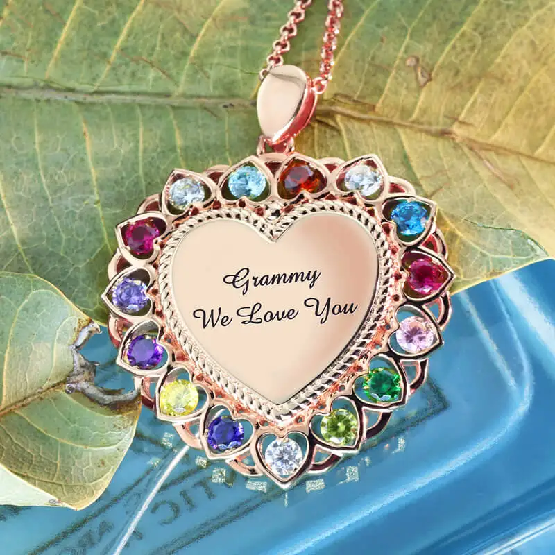 Опт персонализированные свои камни с гравировкой в виде сердца ожерелье из