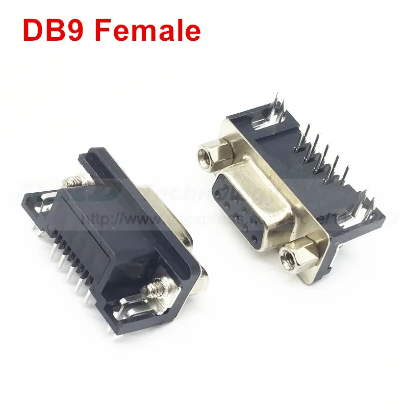 10 шт./лот шт. штекер DB9 гнездо для печатной платы разъем D Sub 9 pin RS232|pcb mounting connector|mount