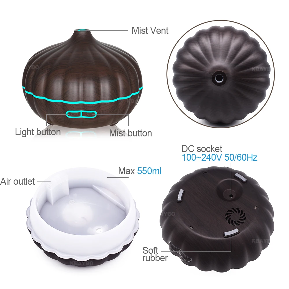 KEBEIER 550 мл ультразвуковой Ароматерапевтический диффузор увлажнитель для офиса