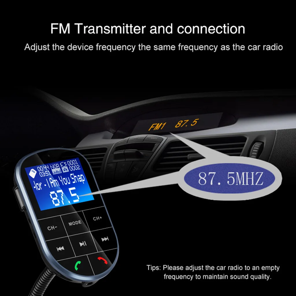 Автомобильный комплект Bluetooth, fm-передатчик, mp3-плеер, Автомобильный дисплей X, Bluetooth, двойной порт, USB, AUX, аудио вход, TF карта, автомобильный fm-передатчик
