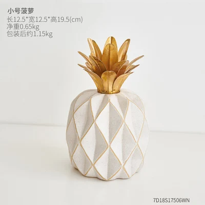 Nordic Творческий керамические моделирования ананас статуя home decor ремесел украшения комнаты объекты фарфор ананас фигурка - Цвет: S