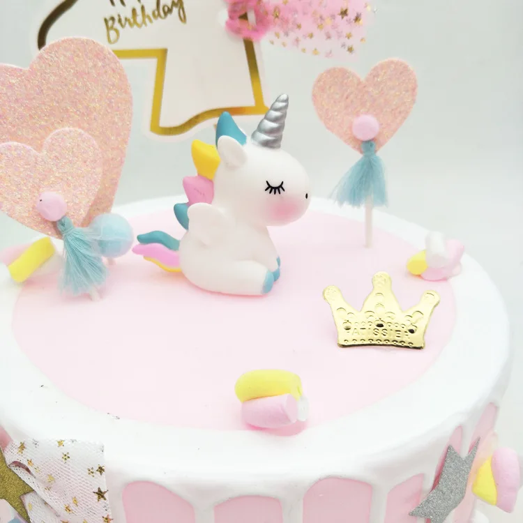 Единорог из смолы Caketopper украшение для торта детский душ день рождения украшения