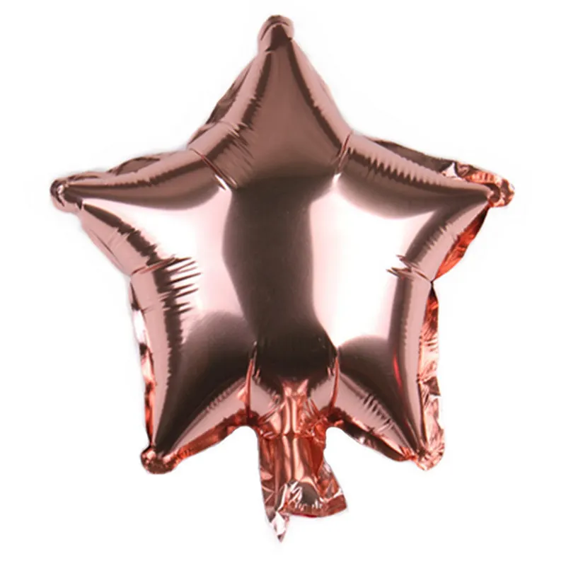 Rose gold TSZWJ Новые 10 шт./партия 10 дюймов пятиконечная звезда монохромный градиент цвета алюминиевые праздничные воздушные шары вечерние декоративные шары - Цвет: Rose gold