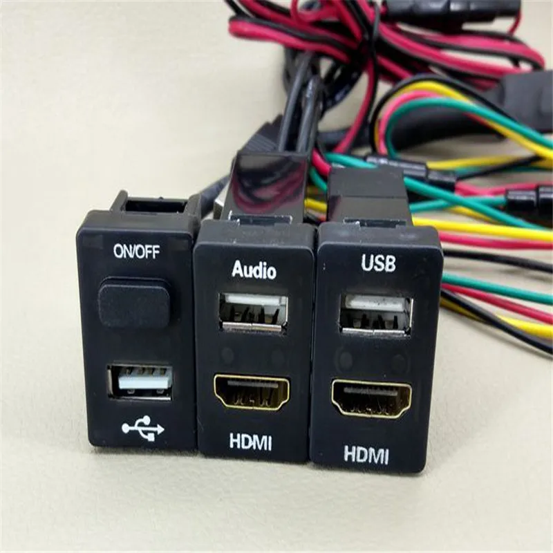Отличное качество! Для Toyota RAV4 12V автомобильное зарядное устройство USB разъем + HDMI