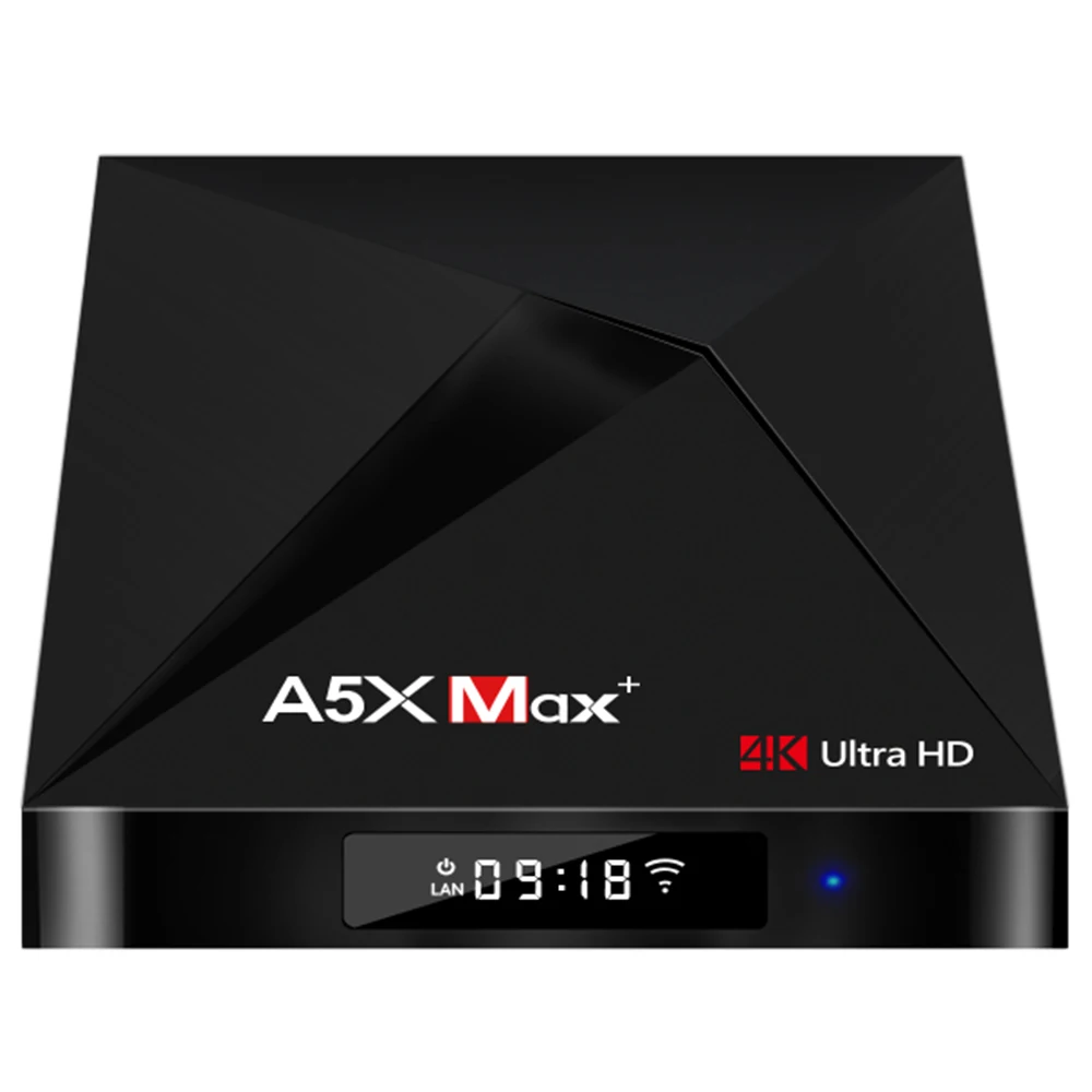 Умная ТВ приставка A5X Max + 64 ГБ Android 8 1 RK3328 USB3.0 DLNA Miracast Airplay 2.4G5G двухдиапазонный Wi Fi RJ45