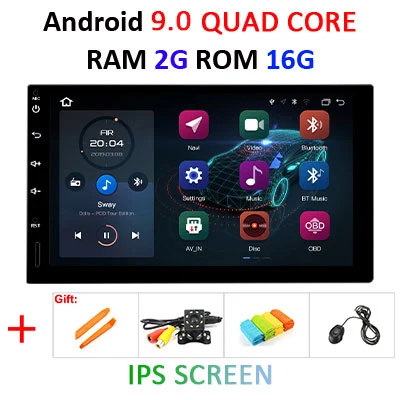 9.0 2G 16G IPS " ips экран Android 9,0 4G 64G 8 CORE 2 DIN универсальный gps Стерео Радио Навигация мультимедийный приемник без DVD плеера - Цвет: 9.0 2G 16G IPS