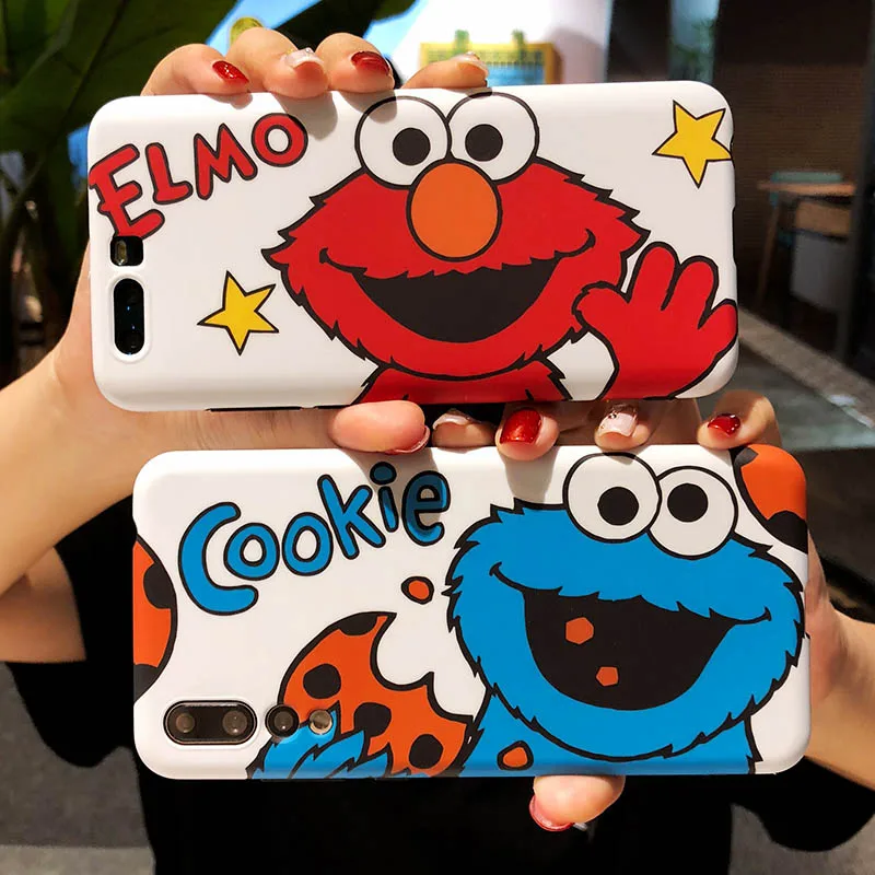 Японский мультяшный чехол для телефона Huawei P30 P20 Lite Mate 20 Pro Cookie Elmo Honor 7x 8x 8Pro 9N 20i V10 Play