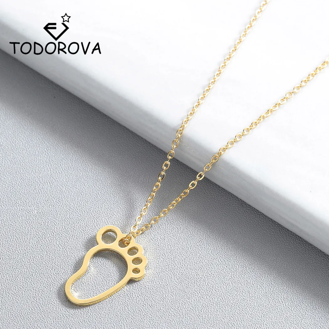 Todorova/милое детское ожерелье с подвеской для ног женщин отпечаток лапы ювелирные
