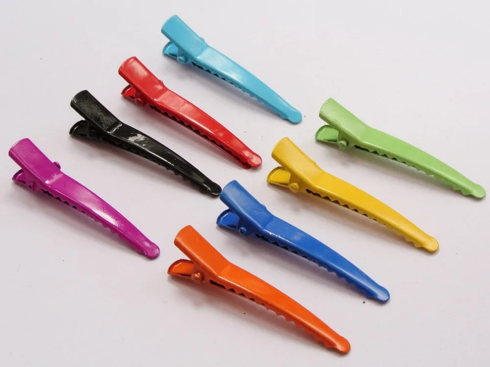 50 смешанных цветов зубцов зажимы для волос аллигатора 45 мм с зубьями банты |