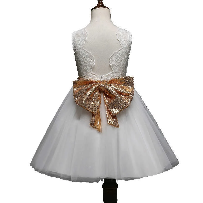 Элегантные Детские платья с большим бантом для девочек Вечерние Vestido Infantil