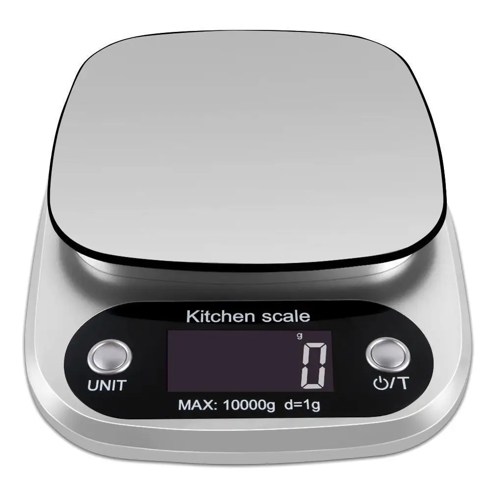 

Practical Digital Kitchen Scale Multifunction Food Scale 22 lb 10 kg Silver Stainless Electronic scale