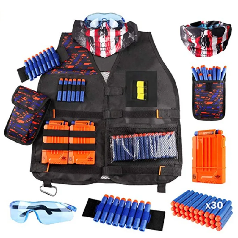 suit1 Игрушечный костюм для игрушечного пистолета Nerf, тактическое снаряжение, пистолет, челнок, пуля, аксессуары для журналов, зажим для пули, совместимый пистолет Nerf, Рождественский подарок - Цвет: suit1
