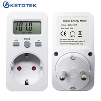 eu plug digital wattmeter energy meter lcd display power monitor meter electricity test measuring socket