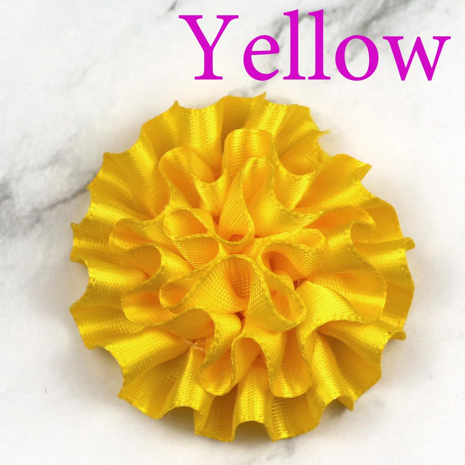 yellow 10-100 шт " атласная лента цветы пиона Аппликации/ремесло/Свадебные украшения DIY для пошива швейных изделий принадлежности DIY повязка на голову 5x5 см - Цвет: yellow