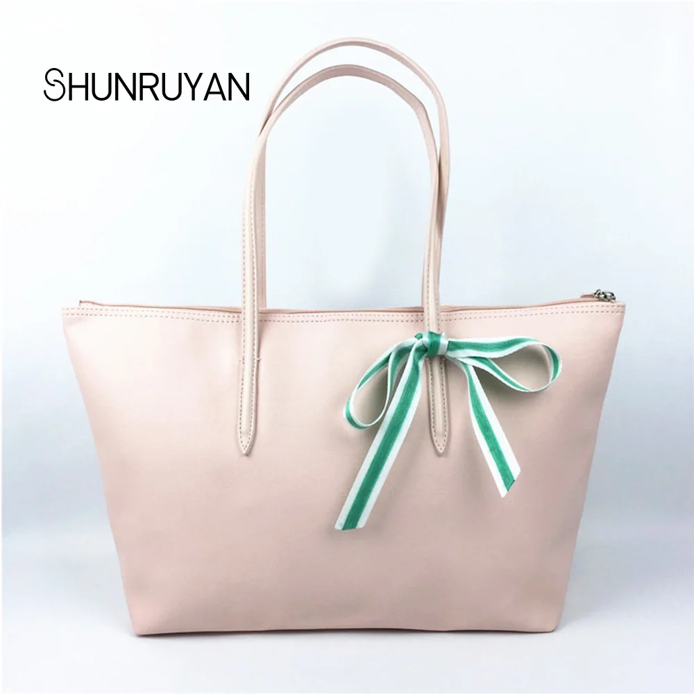 light pink SHUNRUYAN, женская сумка, бренд, дизайнерская, элегантная, с бантиками, повседневная, тоут, сумка через плечо, сумка через плечо, женская сумка - Цвет: light pink