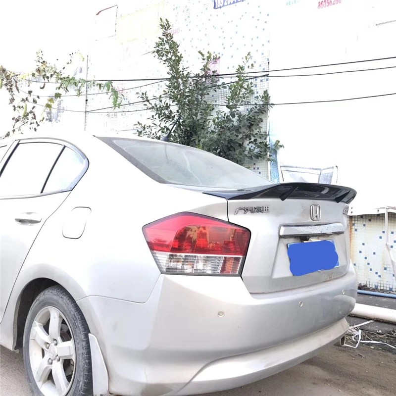 Использовать для старого Honda CITY спойлер 2008 09 10 11 лет Глянцевая углеродное волокно/FRP заднее крыло R стиль спойлер, аксессуары