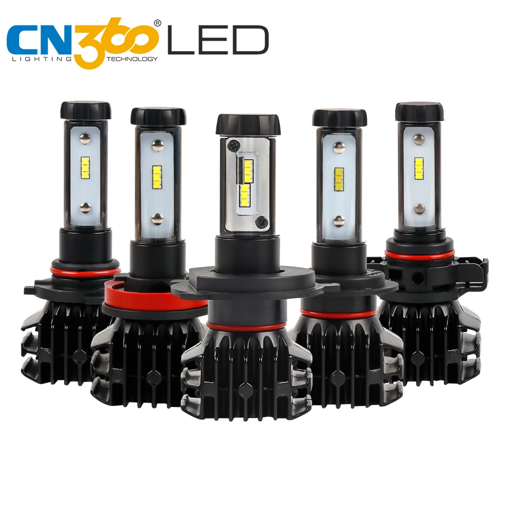 CN360 2 шт. H7 светодиодные фары лампы H4 H11 9005/HB3 9006/HB4 Автомобильные 12 В 8000LM 4300K 6500k мини