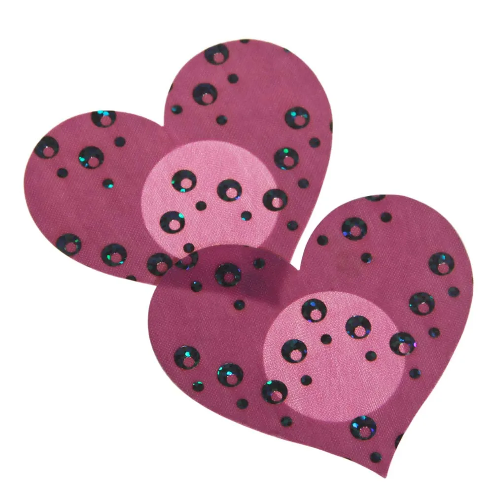 Розовые блестящие накладки на соски в форме сердца наклейки женские невидимые