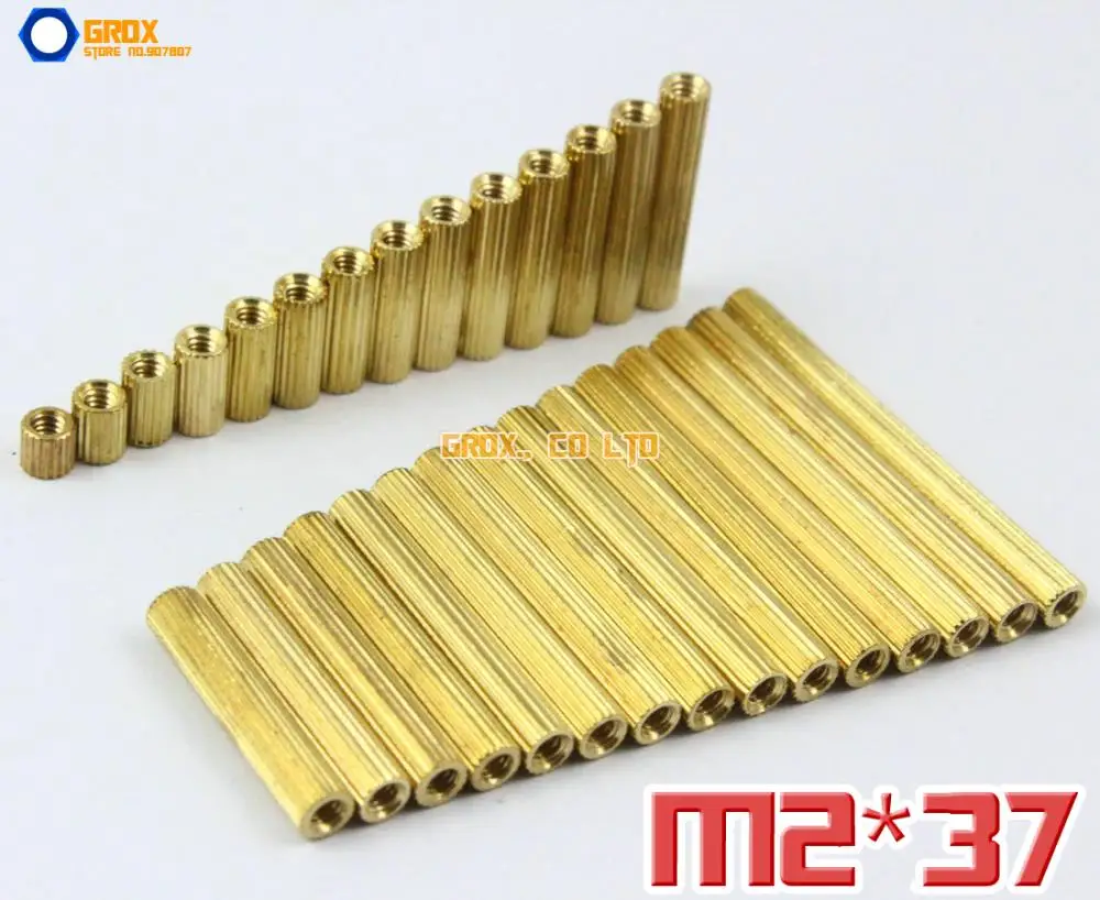 50 штук латунный M2 x 37 мм Внутренний Проставка для материнской платы PCB|spacer m2|spacer
