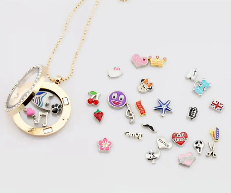 Круглый стеклянный медальон с плавающей памятью ожерелье модные ювелирные