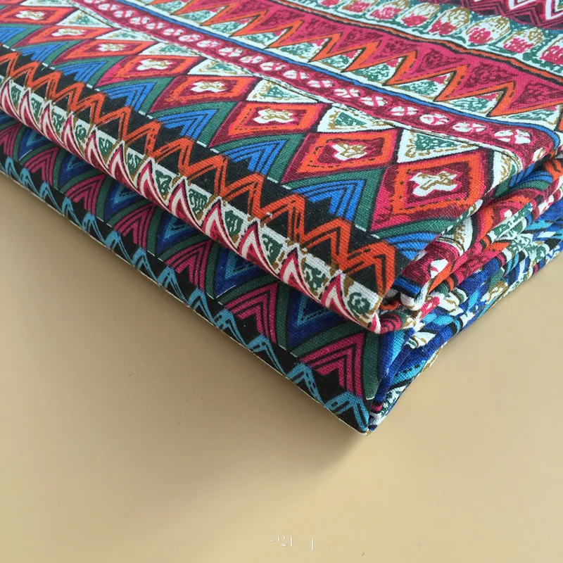 50x150 см хлопок лен ткань принт зигзаг линия 2 вида цветов на выбор сделай сам