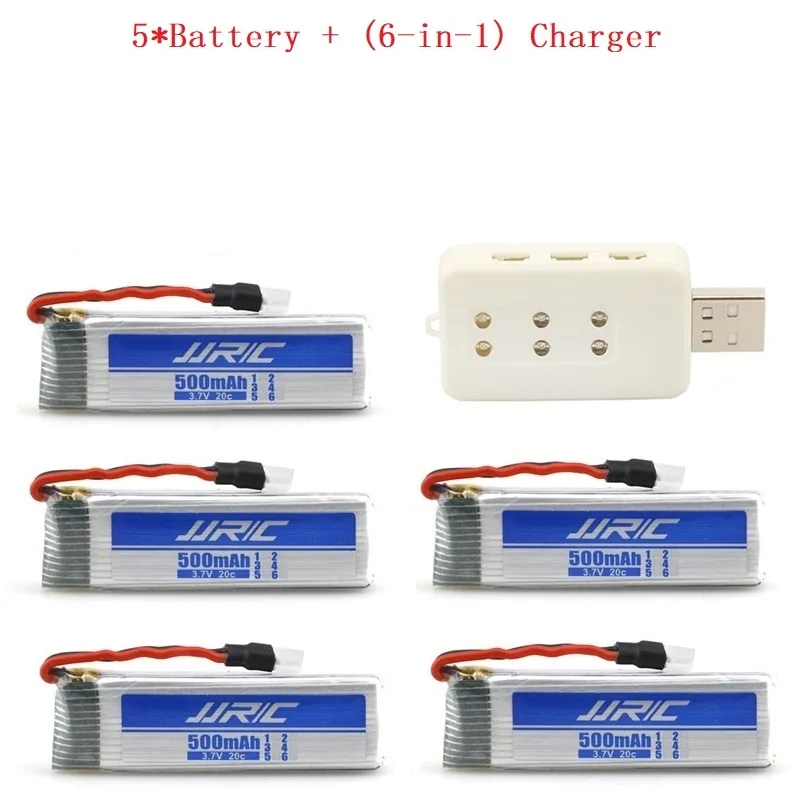 7 шт./компл. 3 v 500mAh 20c для JJPC H37 E50 E50S T37 ELFIE Дрон RC вертолетный Липо батарея и 5 в 1