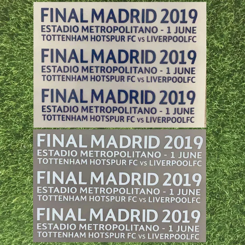 Детали последнего матча UCL 2019 патч для Salah Lucas KANE SON футбольная нашивка Эстадио