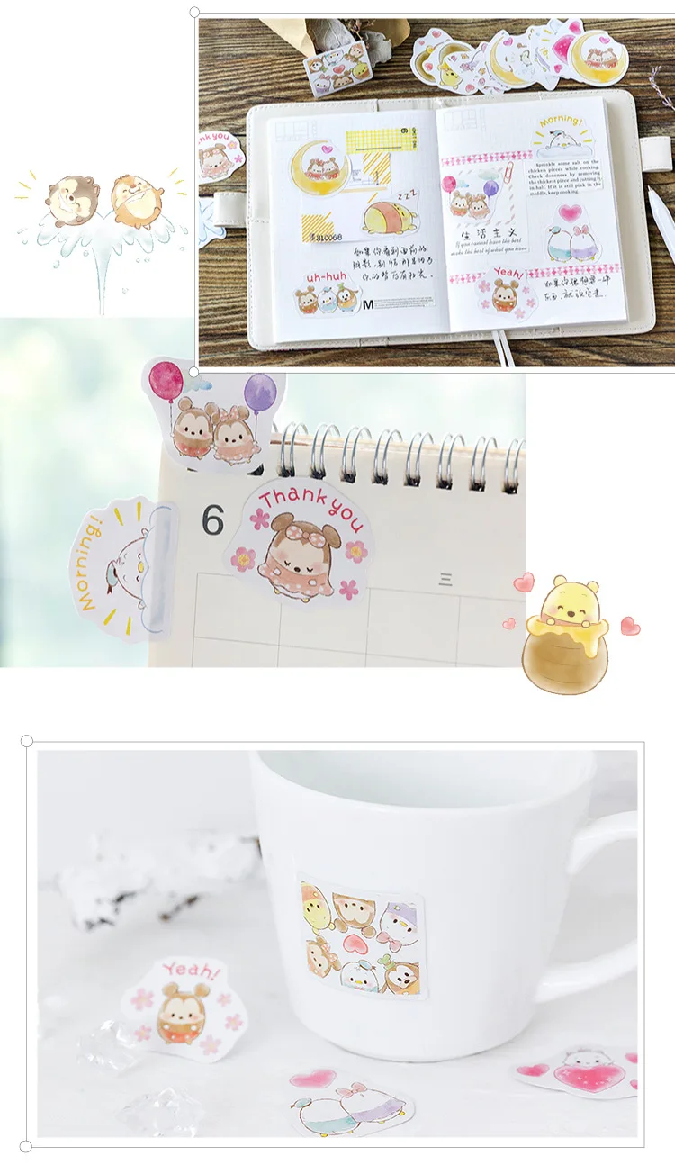 45 шт./кор. милое животное Стикеры s Kawaii Япония планировщик украшение бумажная наклейка для творчества альбом дневник стационарный Скрапбукинг ярлык-наклейка