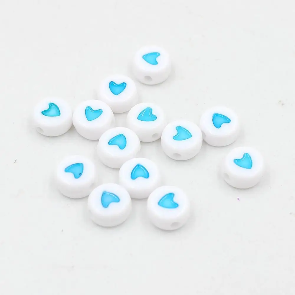 sky blue love round Много видов 6 мм 100 шт бусины в форме букв алфавита акриловые бусины для изготовления ювелирных изделий для женщин и детей DIY браслет ожерелье Фурнитура - Цвет: sky blue love round