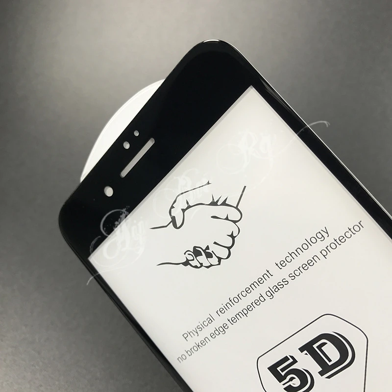 5D закаленное стекло Полное покрытие экрана протектор для iphone 11 Pro Max 8 7 Plus+ 6 6S Xs Xr X 0,26 мм 9H Arc Edge glass Flim