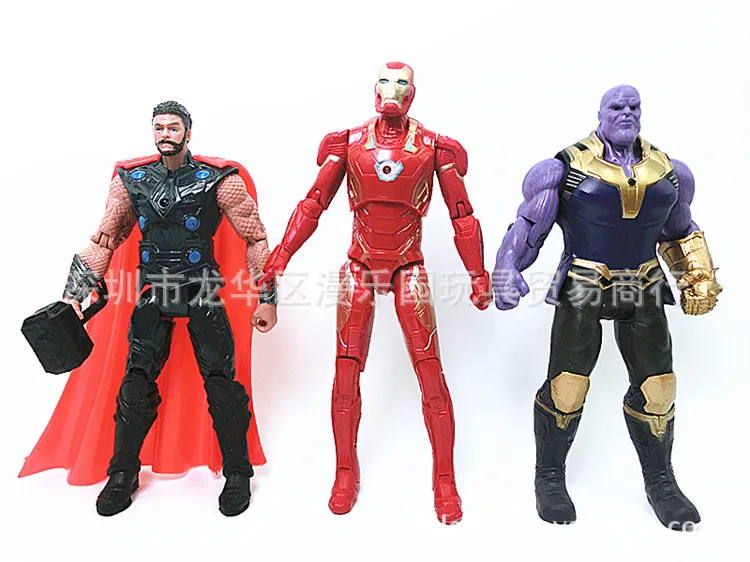 Avengers 3 Infinity War Thanos Iron Spider Figure Spiderman Hulk Black Panther Iron Man Action Figure Toys For Children 16-18CM