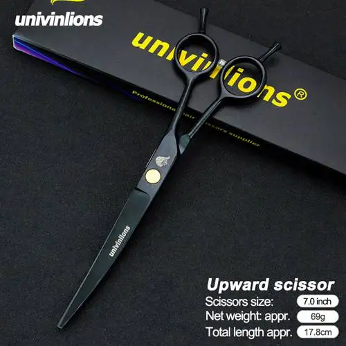 black upward Univinlions " ножницы для стрижки собак Ножницы для собак Ножницы Для Стрижки животных и кошек ножницы для утончения собак изогнутые ножницы набор инструментов - Цвет: black upward