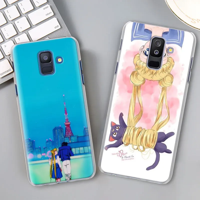 Для девочек с рисунком Сэйлор Мун, чехол с рисунком из аниме для samsung Galaxy A30 A40 A50 A70 A6 A8 плюс A7 A9 M30 чехол для телефона Coque
