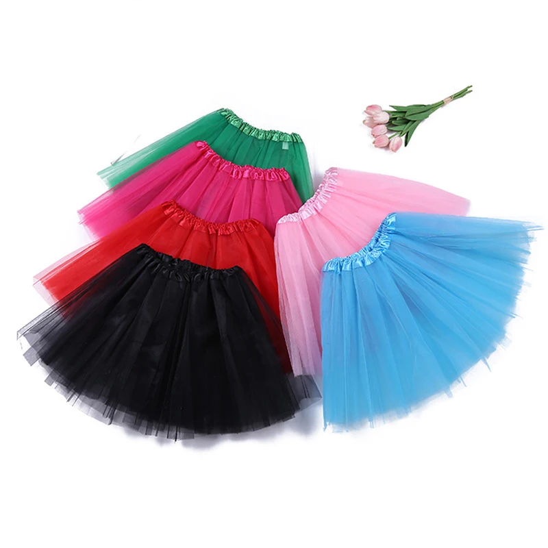 Фото Бесплатная доставка юбки для танцев девочек цветные трехслойные пачки
