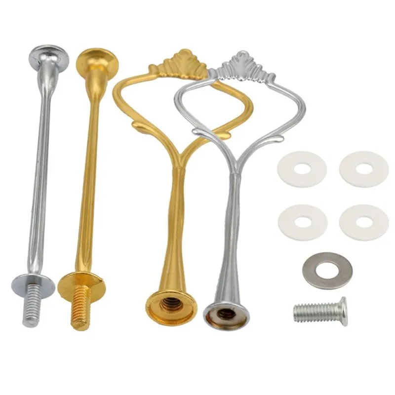 Металлическая коронка 2 уровня торт кекс плиты Стенд Ручка фурнитура держатель