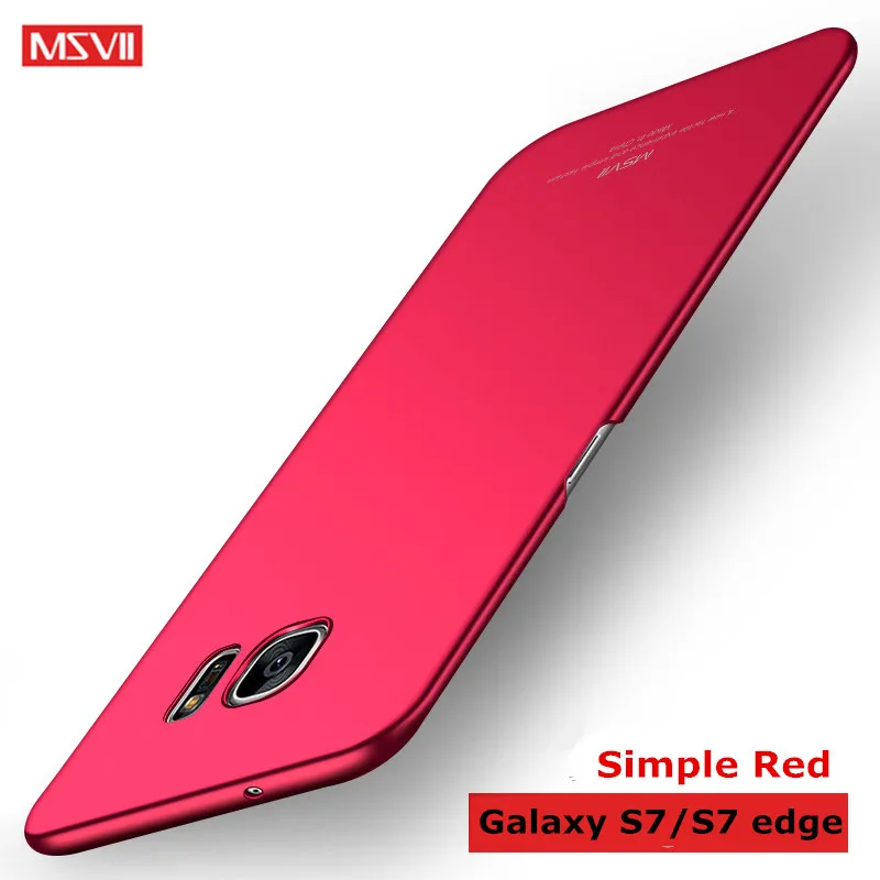 Simple Red Для samsung Galaxy S7 Edge чехол MSVII Роскошный тонкий чехол s для samsung Galaxy S 7 Edge для Galaxy S7 чехол жесткий чехол для телефона Корпус - Цвет: Simple Red