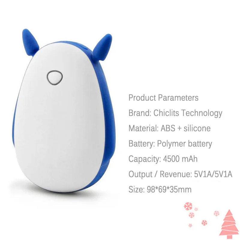 4500mAh USB Rechargeable Electric Hand Warmer Winter Totoro Double-Side Mini 5V Long Life Pocket Power Bank 2 in 1 Handy Heater