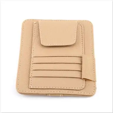 Beige Автомобильные аксессуары козырек для хранения карт солнцезащитный козырек органайзер для инструментов сумка для хранения карт держатель для очков с клипсой на солнцезащитный козырек держатель для хранения - Название цвета: Beige