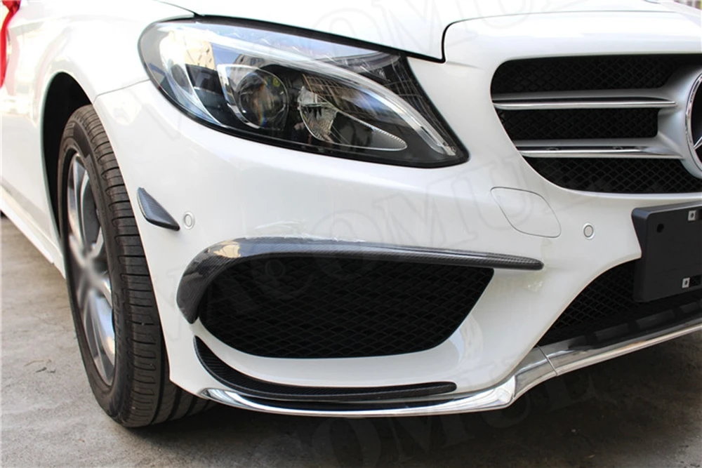 Передний бампер из углеродного волокна для Mercedes Benz C63 AMG C180 C200 2015 2017|Амортизаторы| |