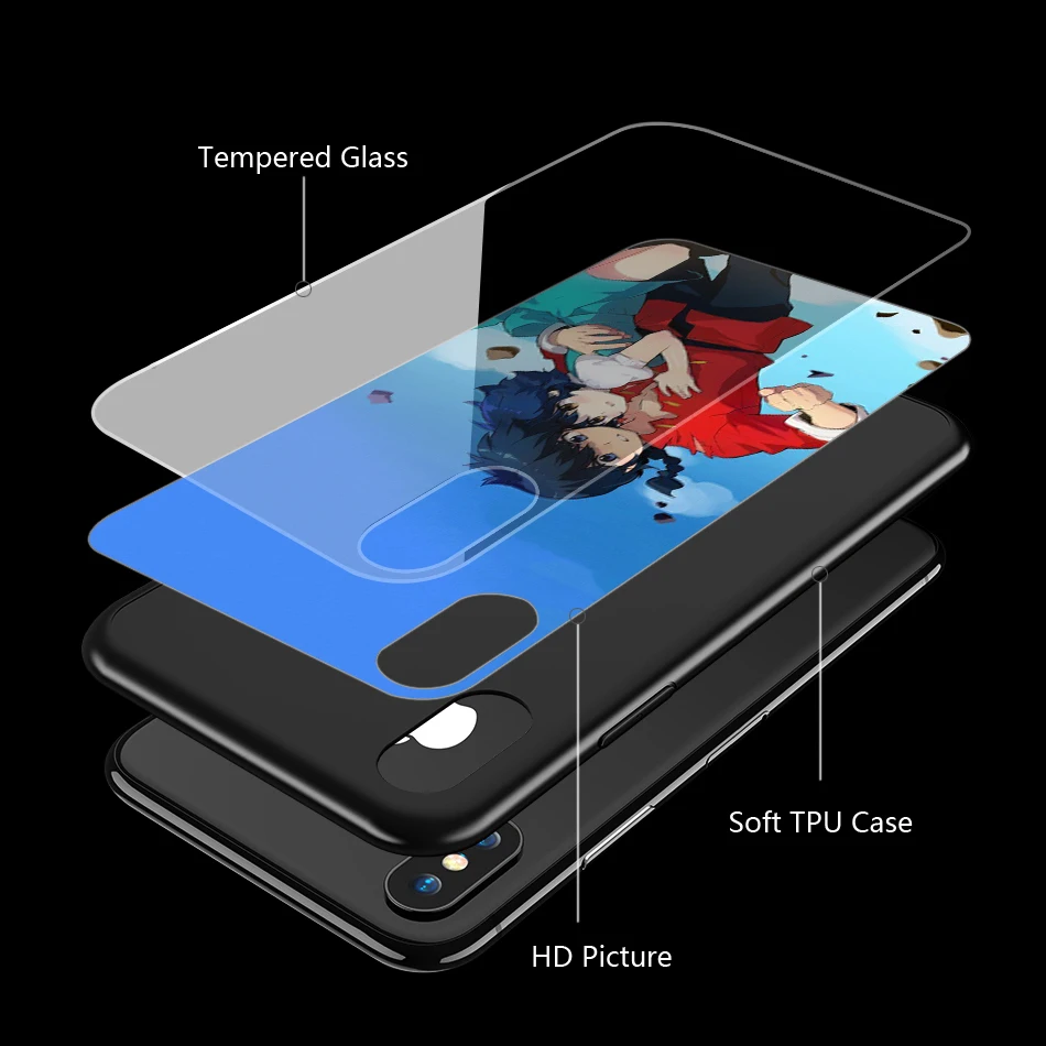 Lavaza аниме Ranma закаленное стекло ТПУ чехол для iPhone XS Max XR X 8 7 6 6S Plus 5 5S SE | Мобильные