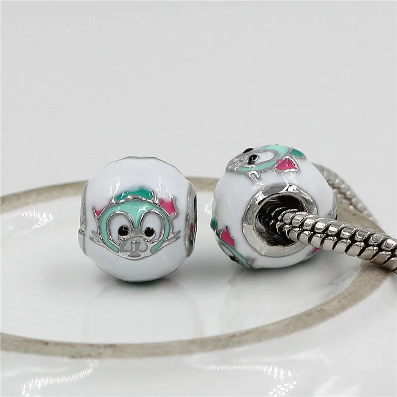 2018 новые белые Капельное масло С рисунком бусинки с большими отверстиями