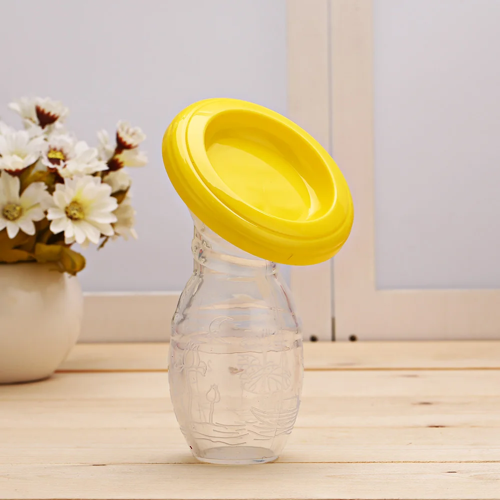 Yellow Herbabe ручные молокоотсосы силиконовая бутылочка для грудного молока для мам Грудное вскармливание всасывающие насосы для сосков - Цвет: Yellow